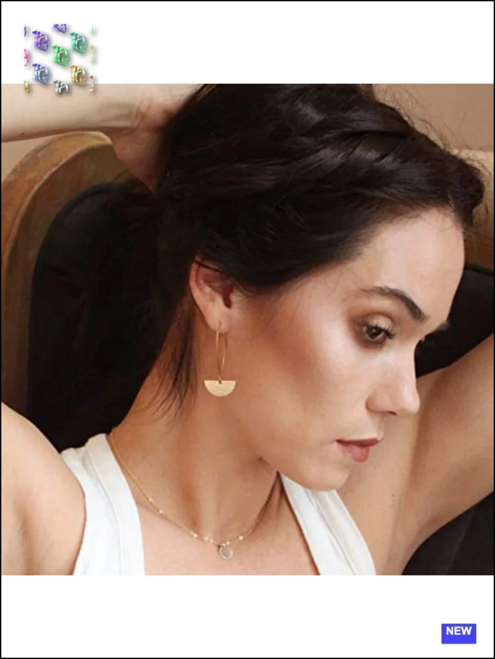 18K Gold Plated Disc Ball Triangle Sunburst Drop Dangle Earrings Lightweight